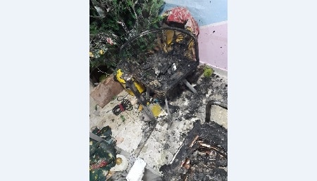 solo el árbol de navidad y un mueble resultaron destruidos por las llamas, incendio Madrid, Cundinamarca