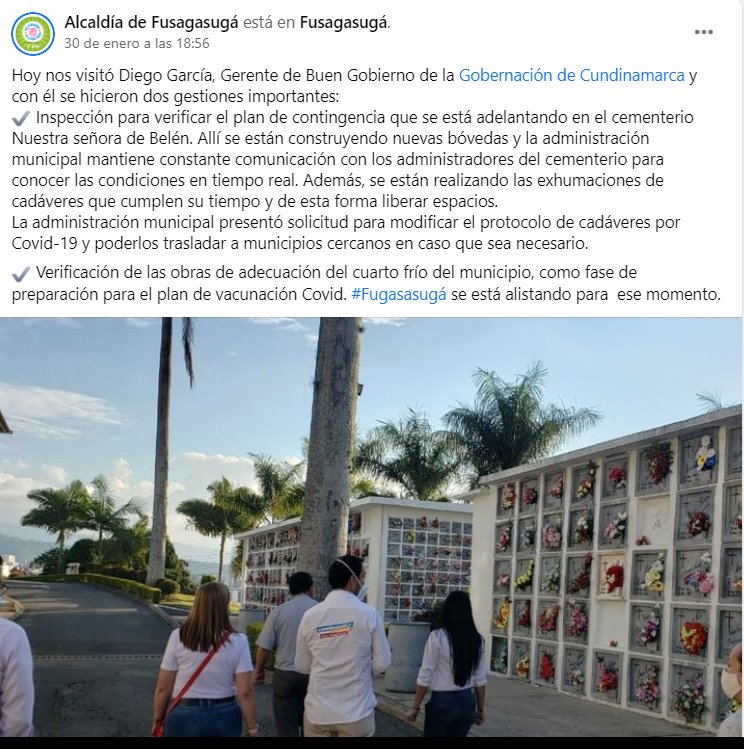 Alcalde Jairo Hostúa recorre el cementerio de Fusagasugá