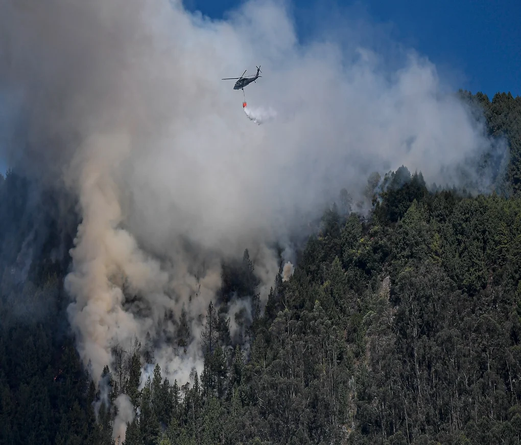 Cundinamarca, Nemocón, helicóptero, incendio