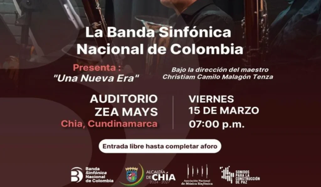 Banda Sinfónica Nacional de Colombia por primera vez en Chía